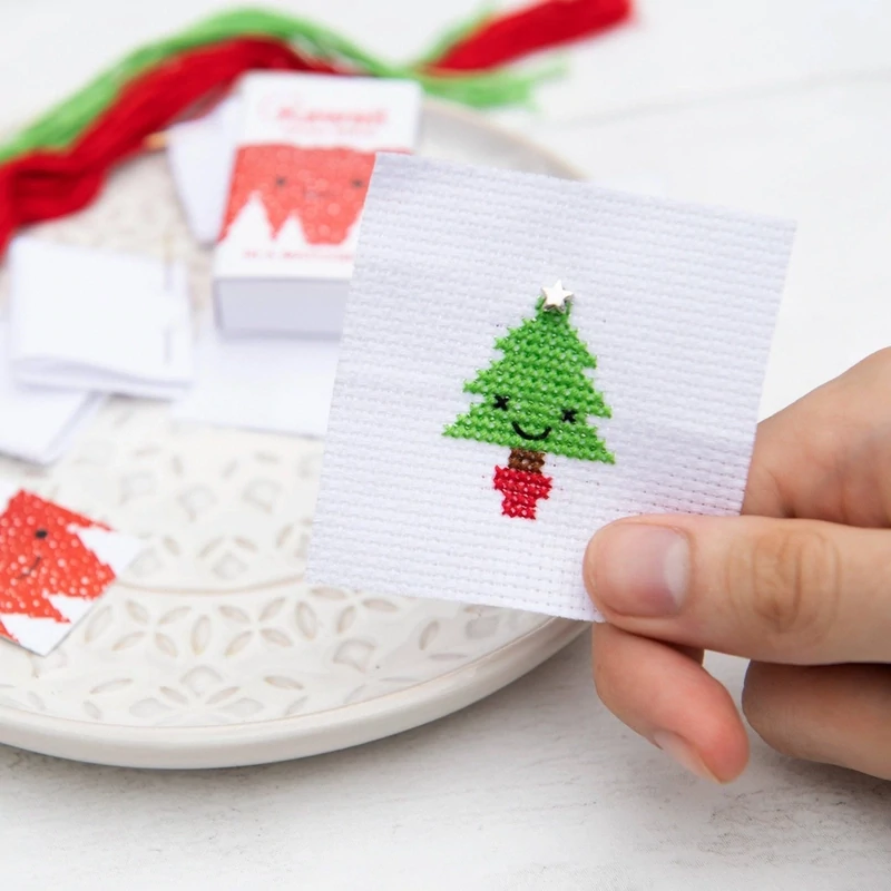 Christmas Tree Cross Stitch Kit In A Matchbox
