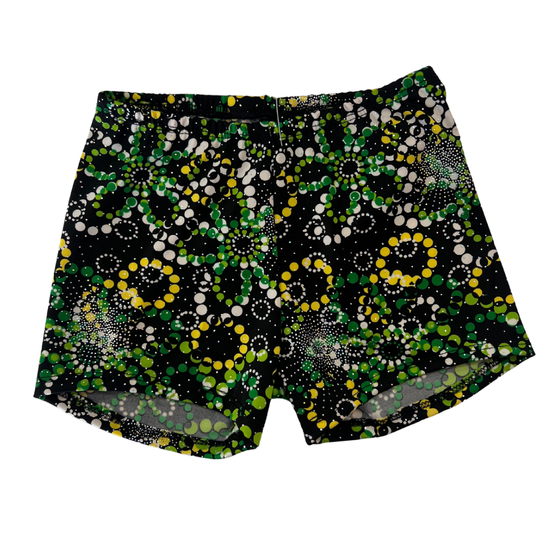 Green/Yellow Floral Shorts