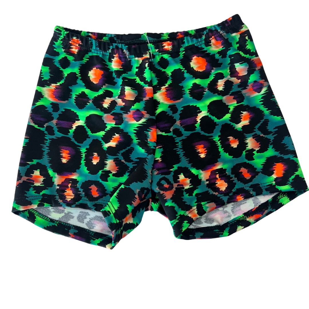 Green Leopard Shorts