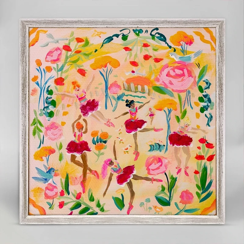 Ballerinas &amp; Blooms Mini Framed Canvas