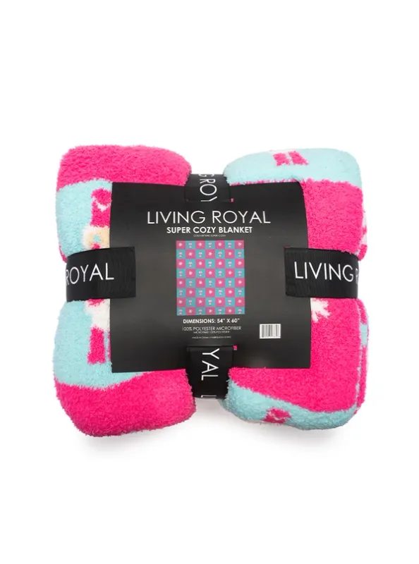 Living Royal Pink Nutcracker Snowflake Checkered Blanket BLANKET112