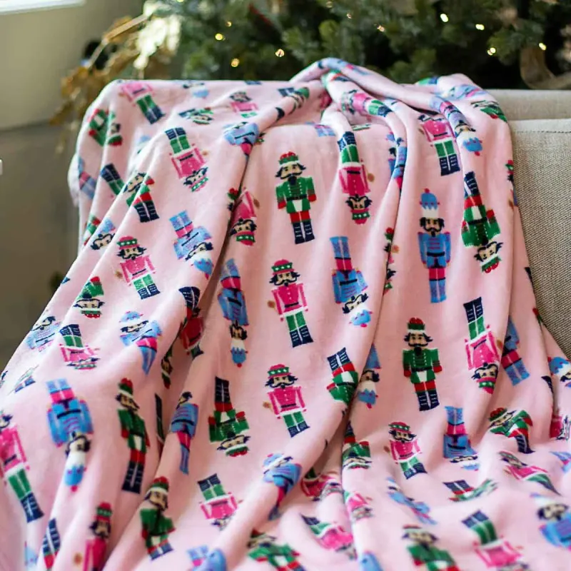 Nutcracker March Throw Blanket - Pink