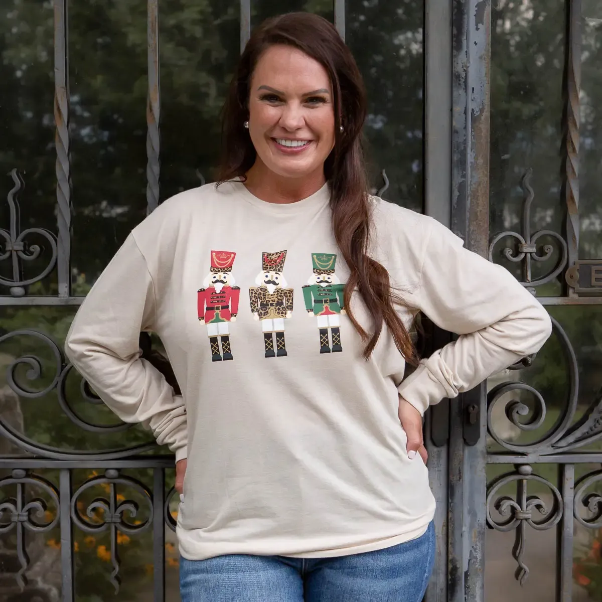 Nutcracker Trio Long Sleeve Oatmeal Tee 