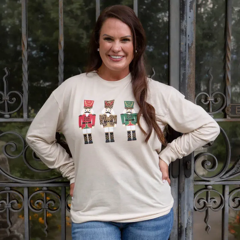 Nutcracker Trio Long Sleeve Oatmeal Tee 