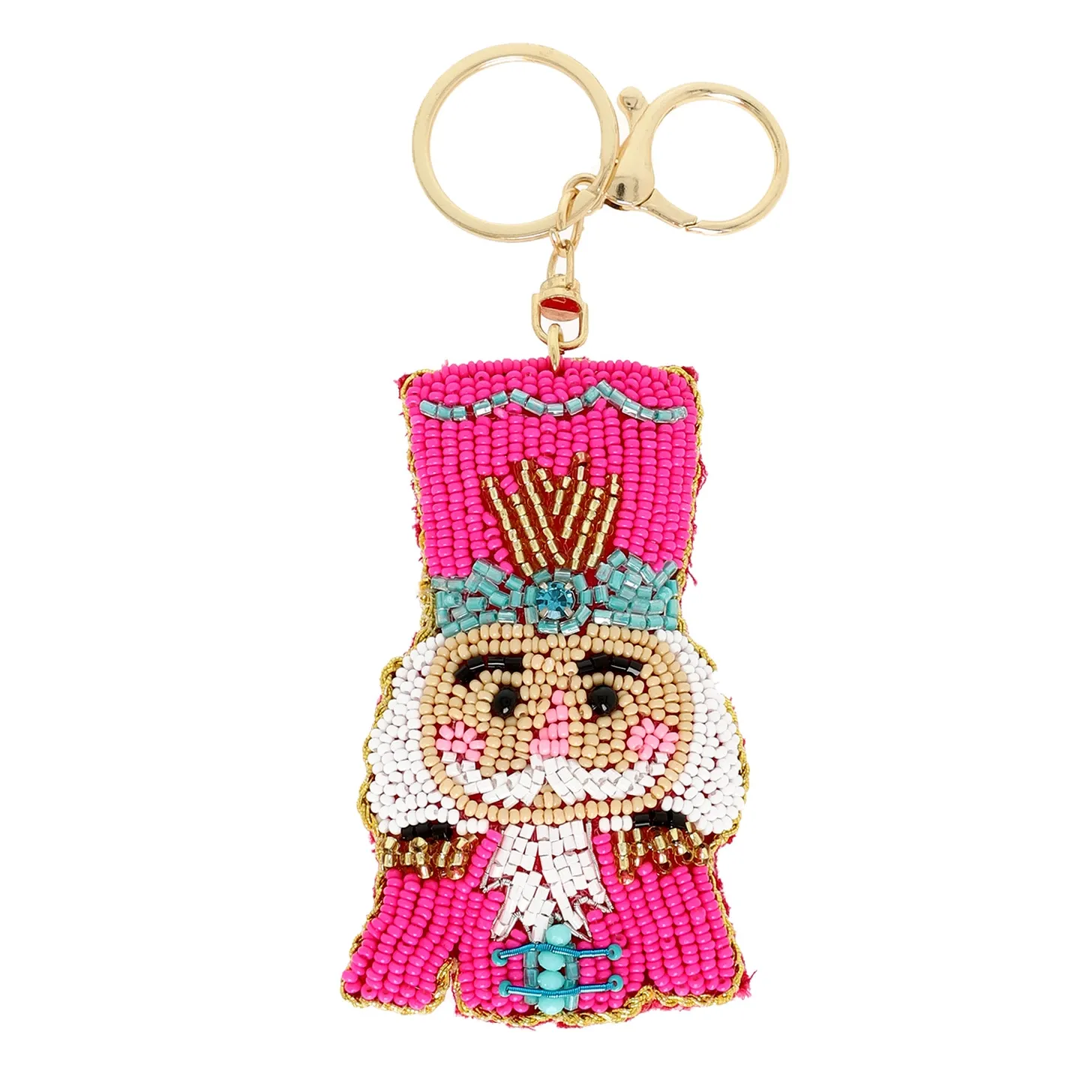 Christmas Nutcracker Seed Bead Key Chain