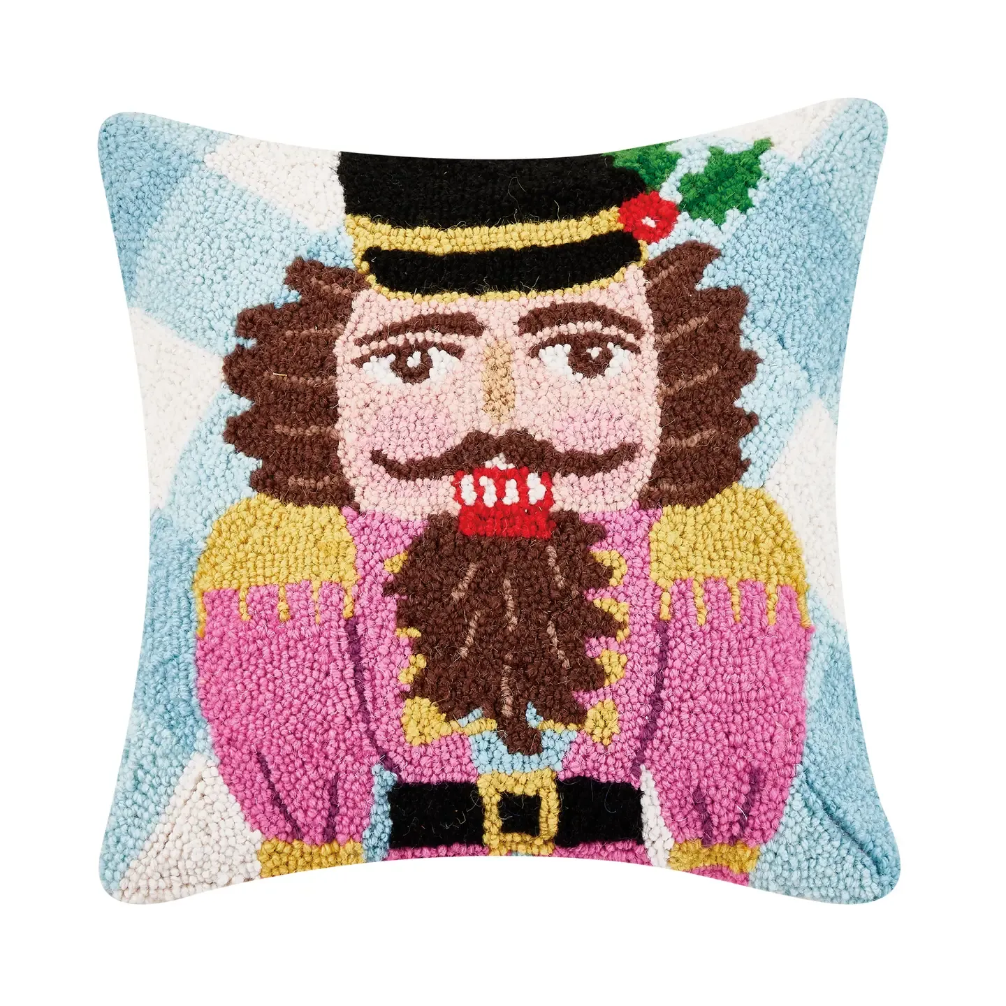 Festive Gingham Nutcracker Hook Pillow 31RN49C16SQ