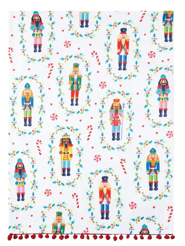 Nutcrackers w/Pom Pom Kitchen Towel 04AS74WC