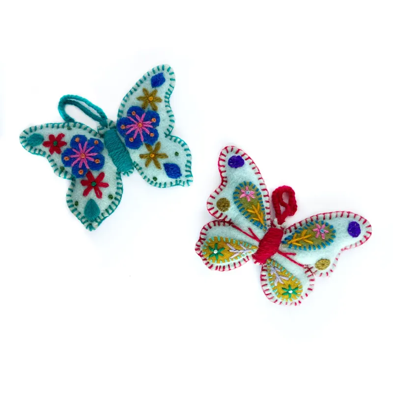 Colorful Butterfly Christmas Ornament