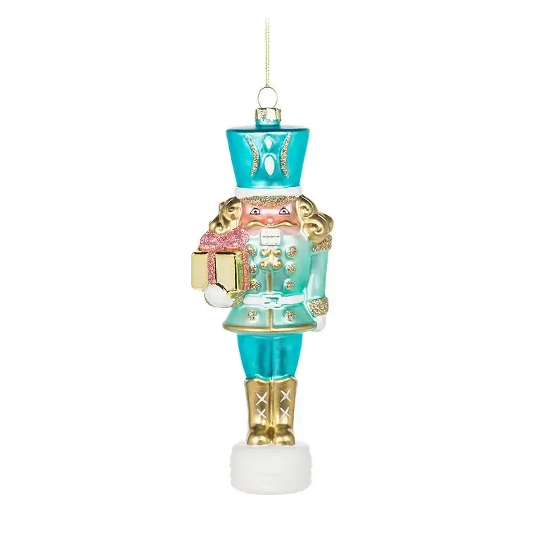 Large Turquoise/Gold Nutcracker Ornament SKU 27-CLASSIC-341