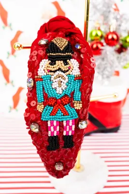 Nutcracker Beaded Headband Red