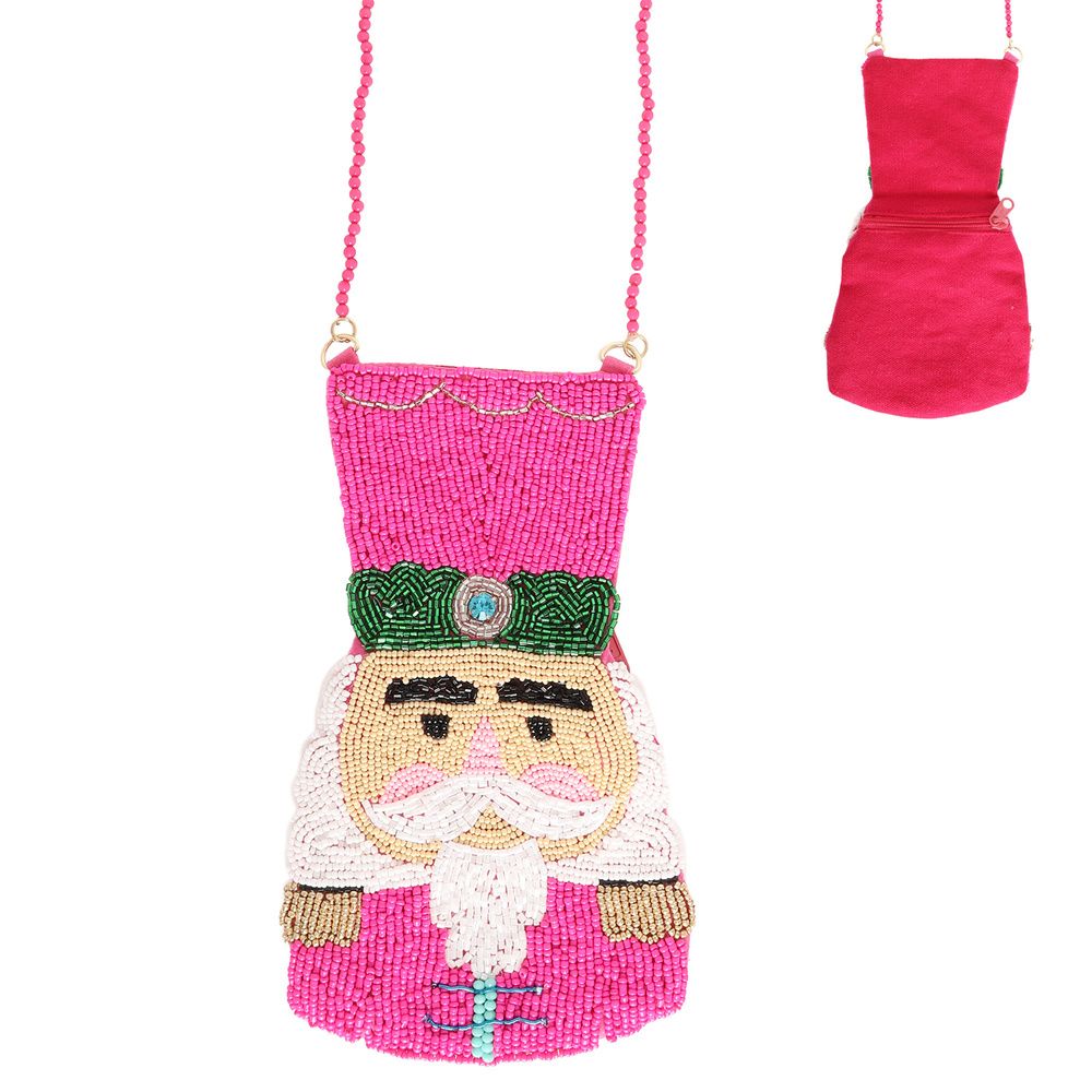 Christmas Nutcracker Bead Embellished Crossbody Bag