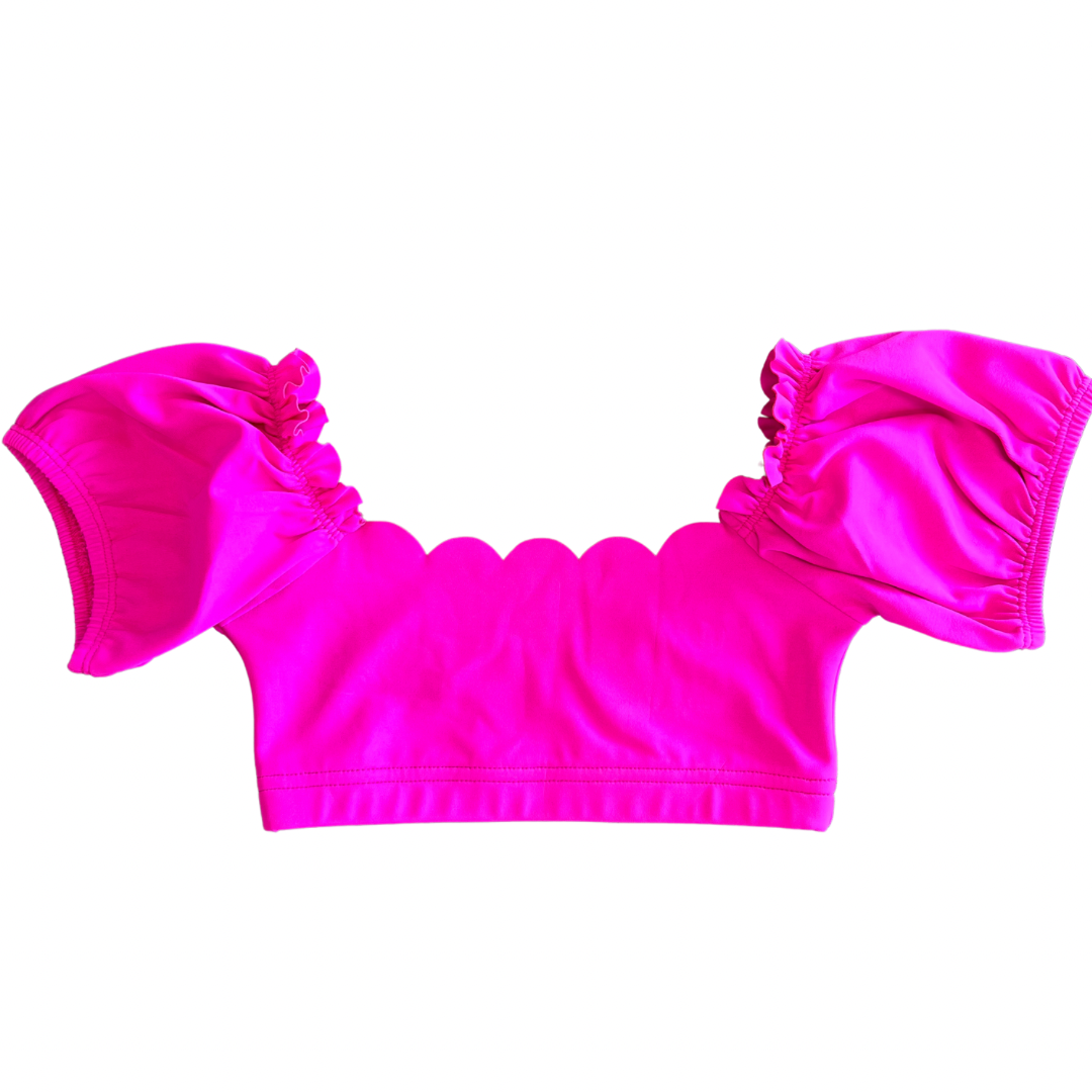Puff Sleeve Scallop Top