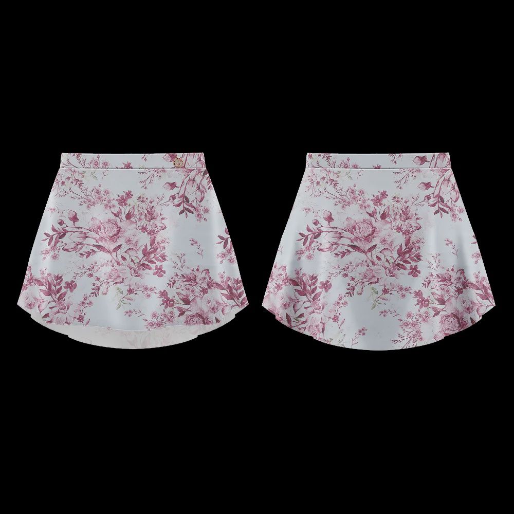 Patterned Skirt Claret Rose S0001L