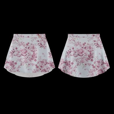 Patterned Skirt Claret Rose S0001L