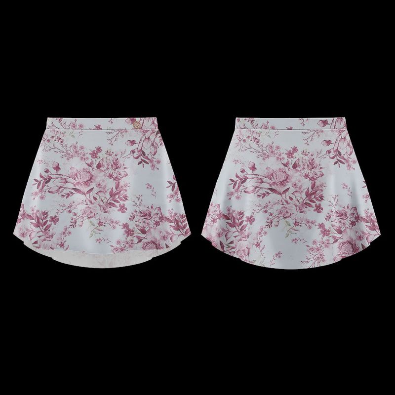 Patterned Skirt Claret Rose S0001L