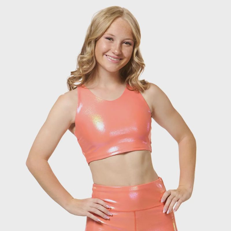 Ignite V-Neck Crop Top - Orange Sapphire