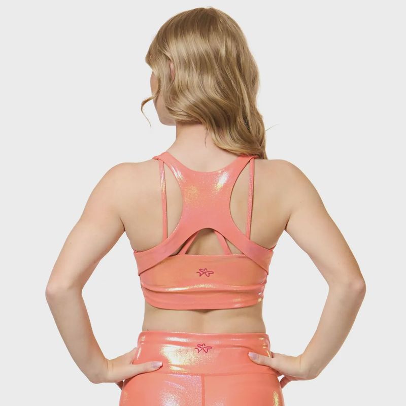 Ignite V-Neck Crop Top - Orange Sapphire