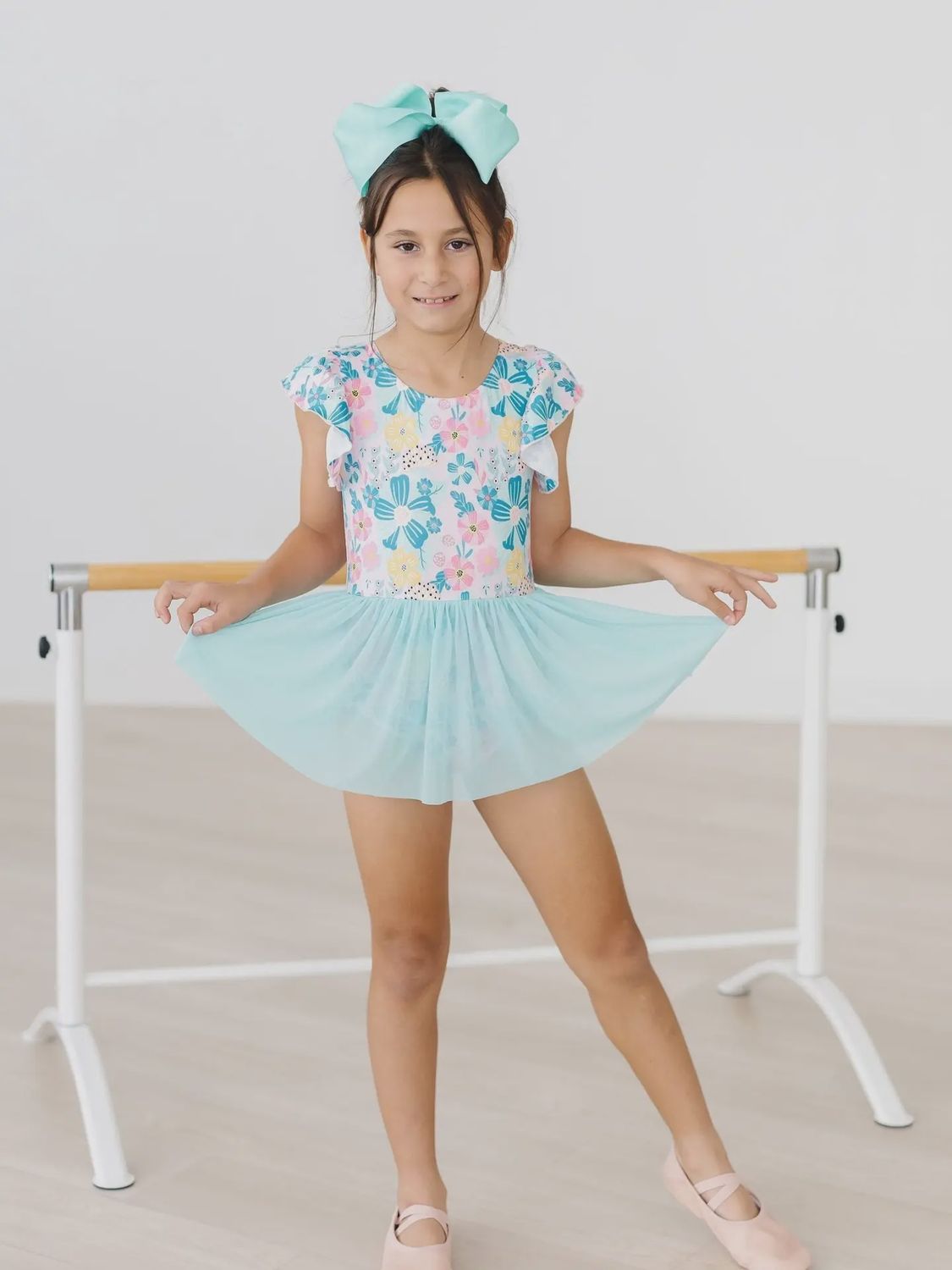 Floral Garden Twirl Leotard Dress