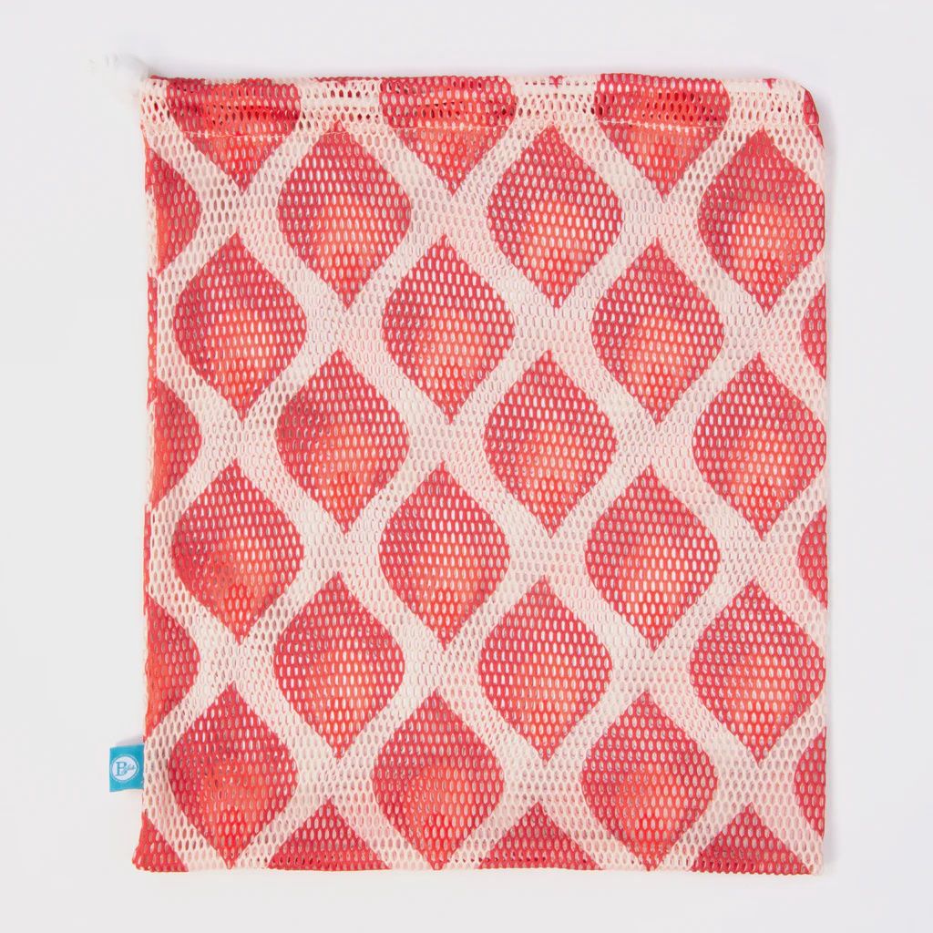 Printed Mesh Bag, Color: Red /Orange