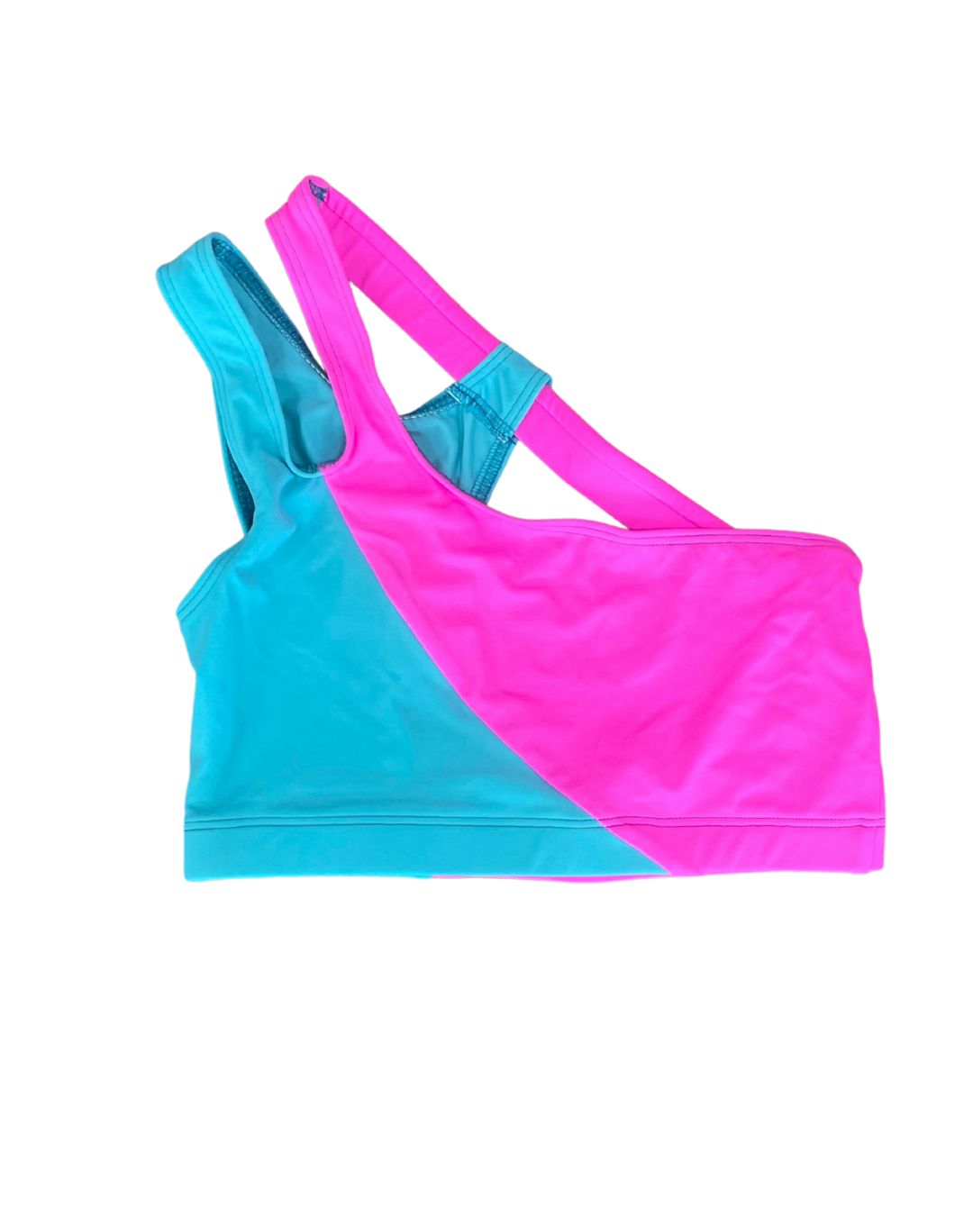One Shoulder Color Block Top, Size: 6/8, Color: Mint/Candy