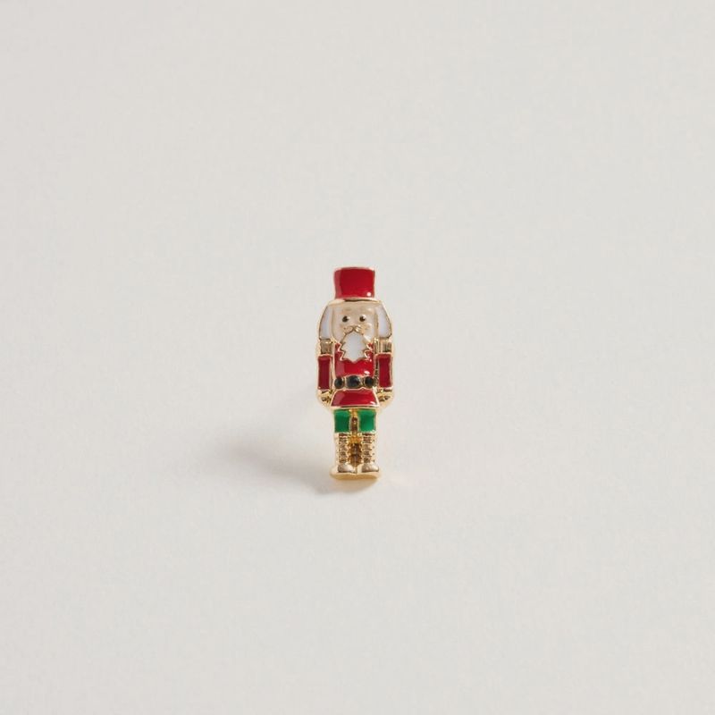 Christmas Nutcracker and Mouse King (white) Post Earrings