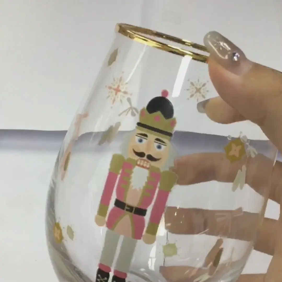 Pink Nutcracker Stemless Wine Glass