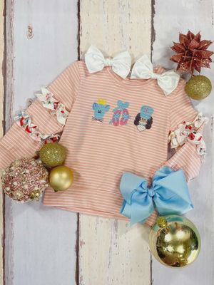 Nutcracker Enchantment Ruffle Sleeve Top