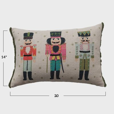 Nutcracker Cotton Slub Printed Lumbar Pillow