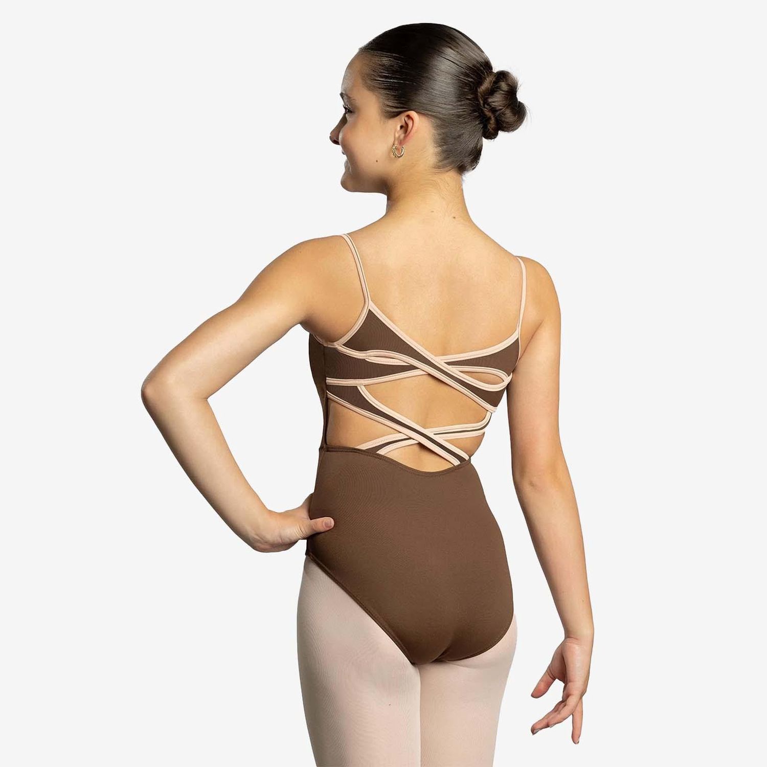 Brecken Leotard TP176C, Color: Coffee/Antique Rose, Size: 12/14