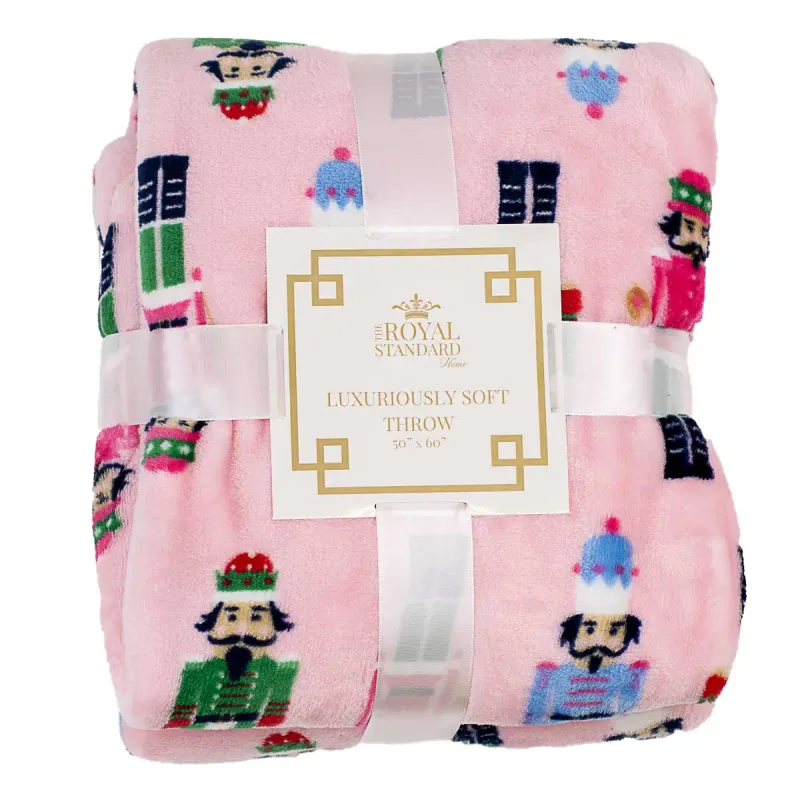 Nutcracker March Throw Blanket - Pink