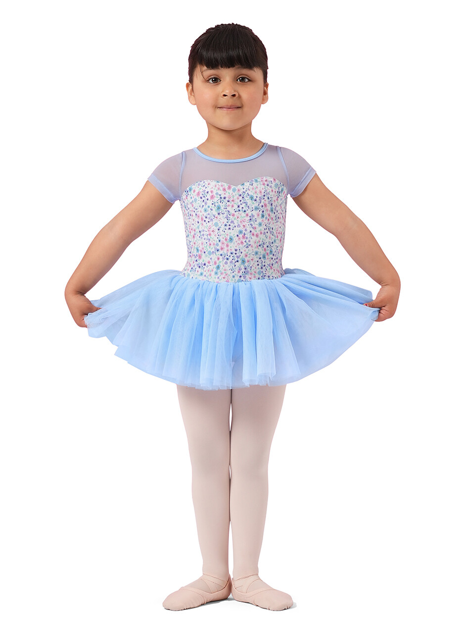 M1554C Floral Cap Sleeve Tutu BLU