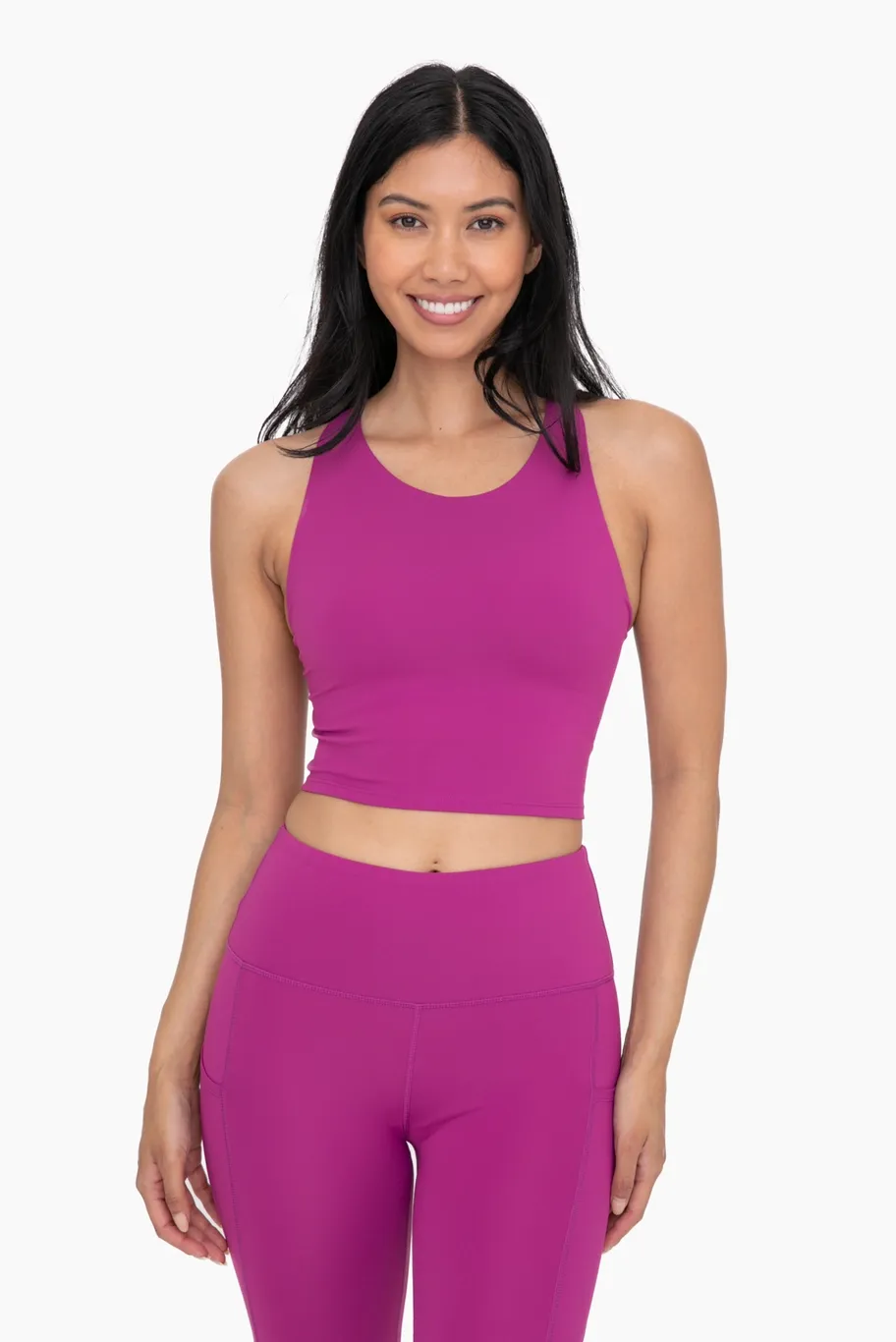 Strap Back Crop Top w/ Built-in Sports Bra AT3122