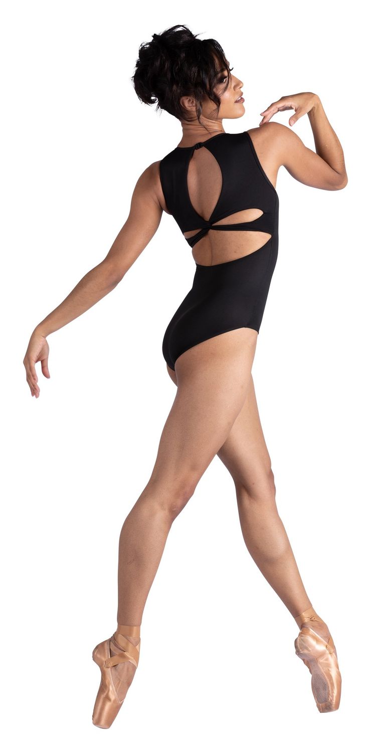 Twist Back Tank Leotard 26121A, Color: Black, Size: P