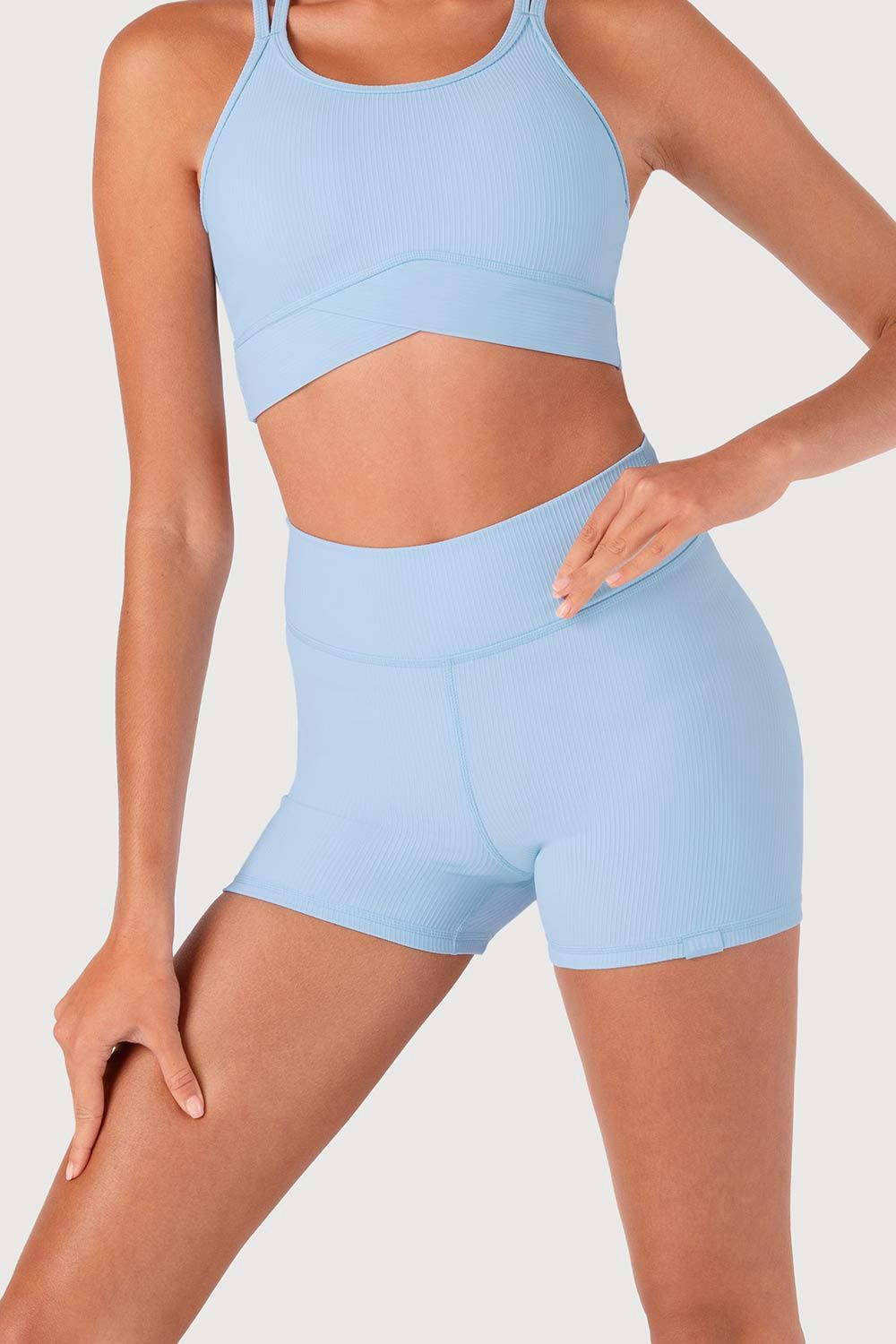 Rib Striker Short D55768G, Color: Iceberg/ICE, Size: 6