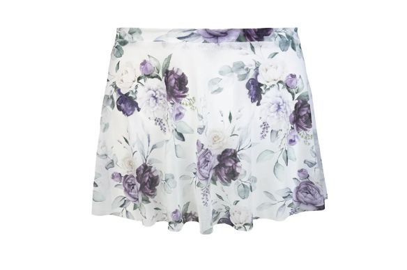 Flare Skirt Moonlit Garden White