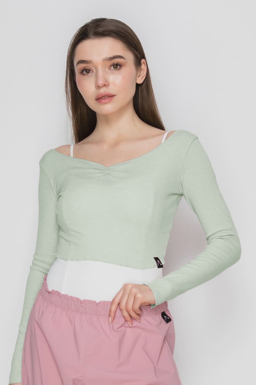 Lila Crop Top AS004, Color: Mind Mint