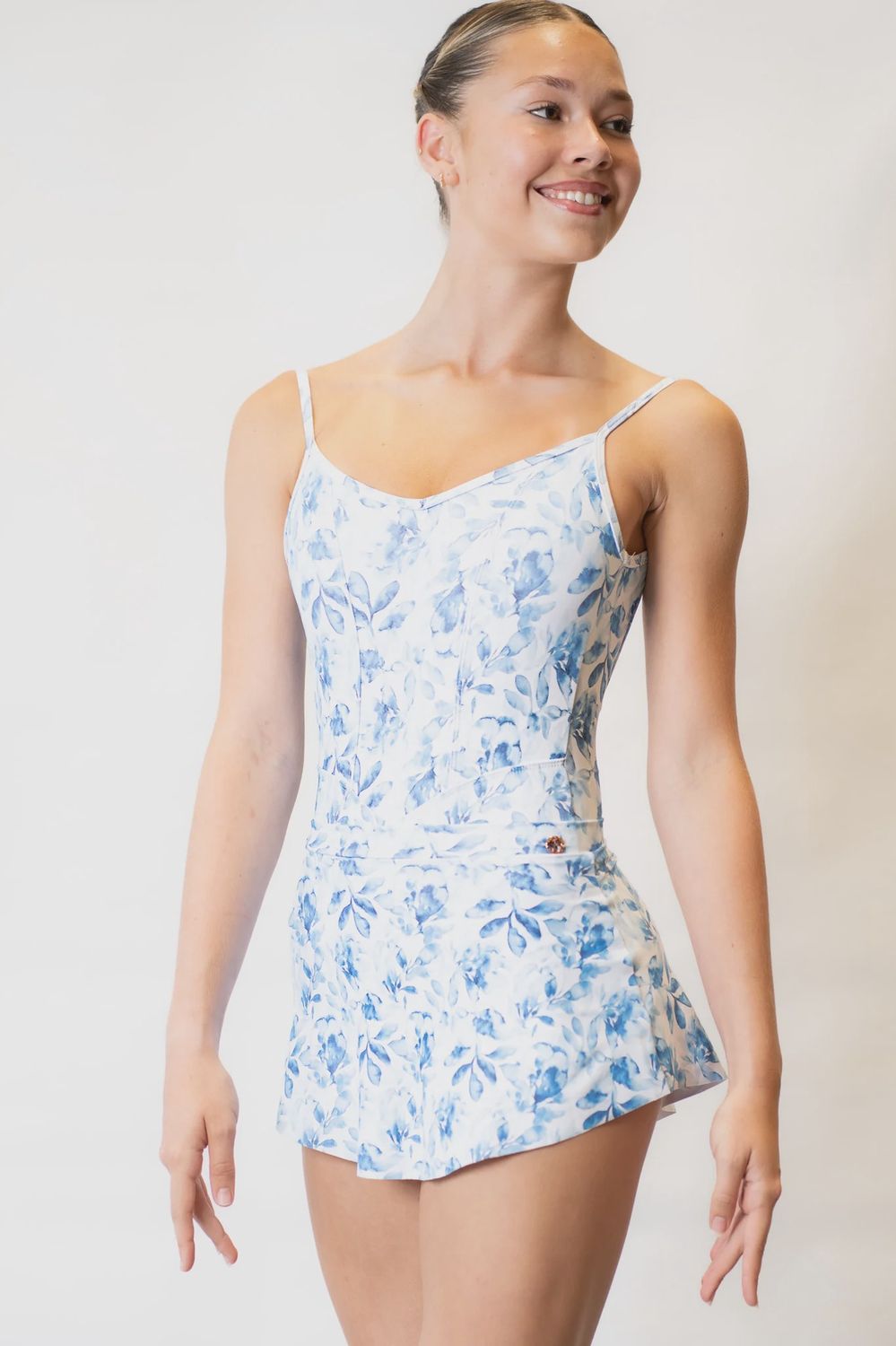 Patterned Skirt Flora Bleu S0001L