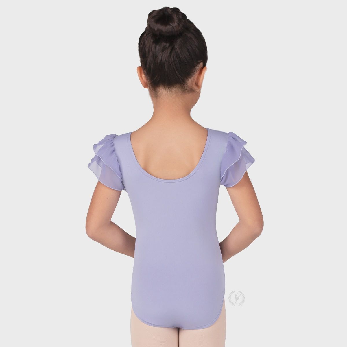 Girls Silhouette Mesh Flutter Sleeve Leotard 4142