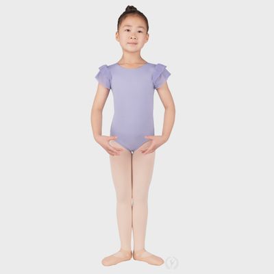Girls Silhouette Mesh Flutter Sleeve Leotard 4142