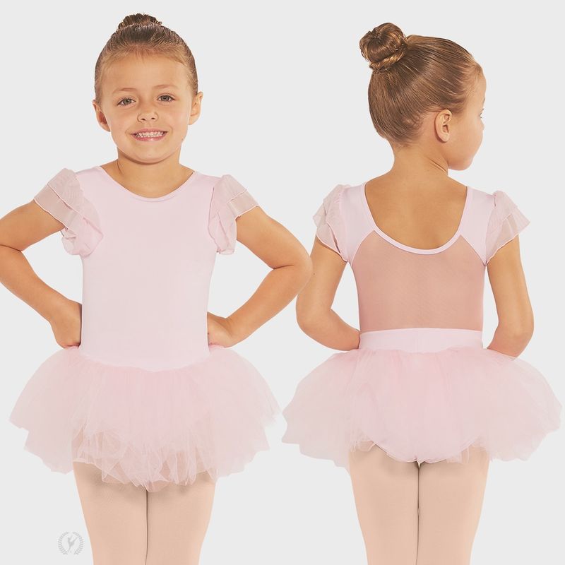 Girls Flutter Sleeve Tutu Dress 0033
