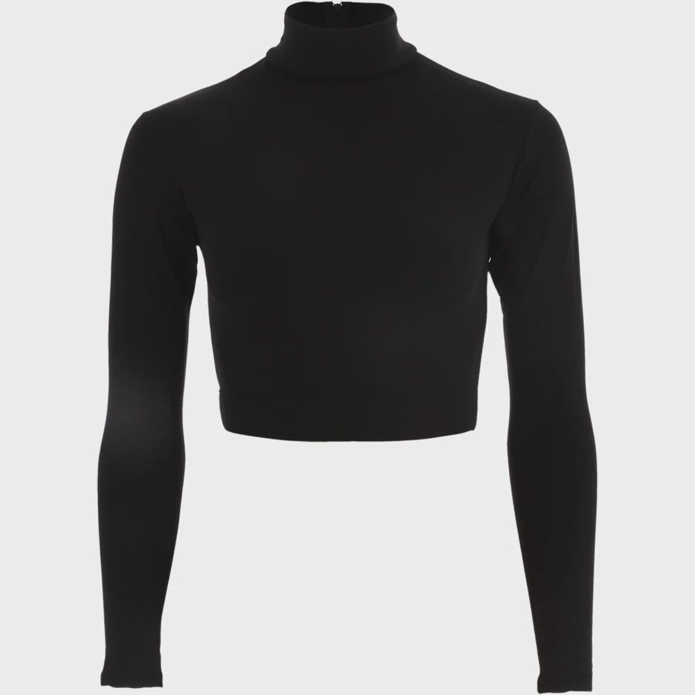 Turtleneck Long Sleeve Top TB107, Color: BLK, Size: XS