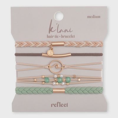"Reflect" Gold Wave with Beachy Neutrals Hair Tie Bracelets