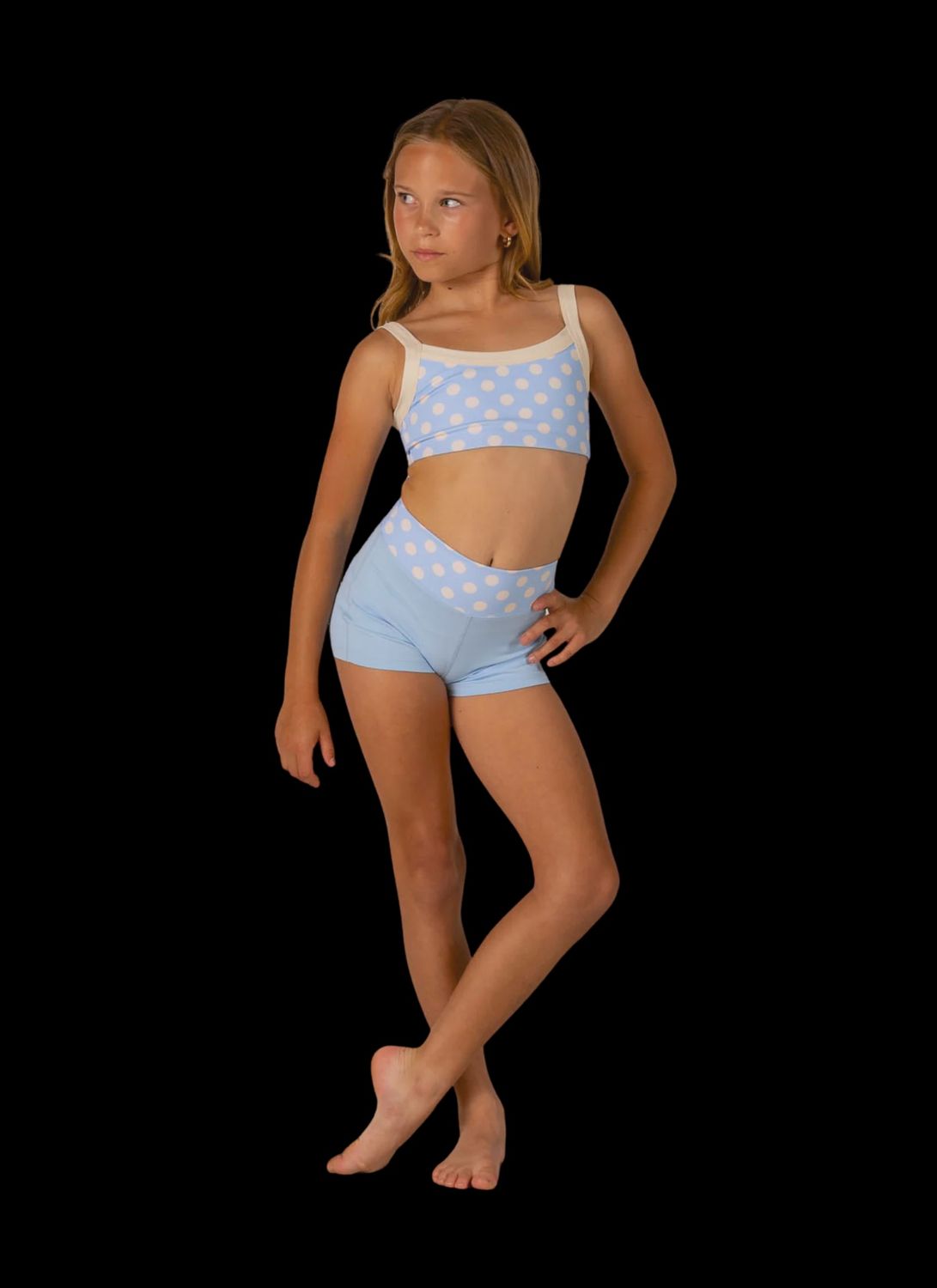 Polka Dot Short, Color: Baby Blue, Size: 4/6