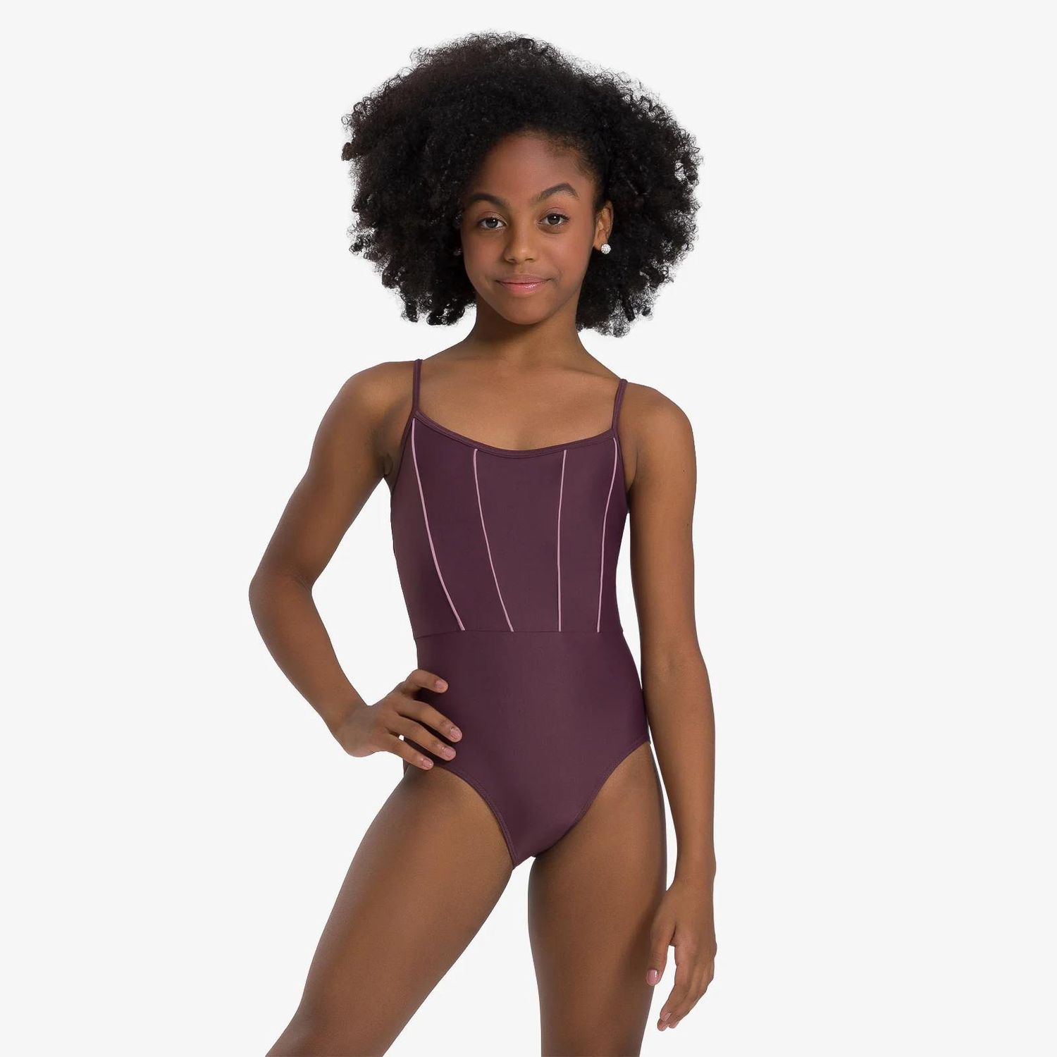 Girls' Lila Leotard BY107C, Color: Hot Chocolate/Vintage Mauve, Size: 6X/7