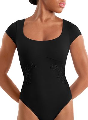Floral Cap Sleeve Leotard M20010LM