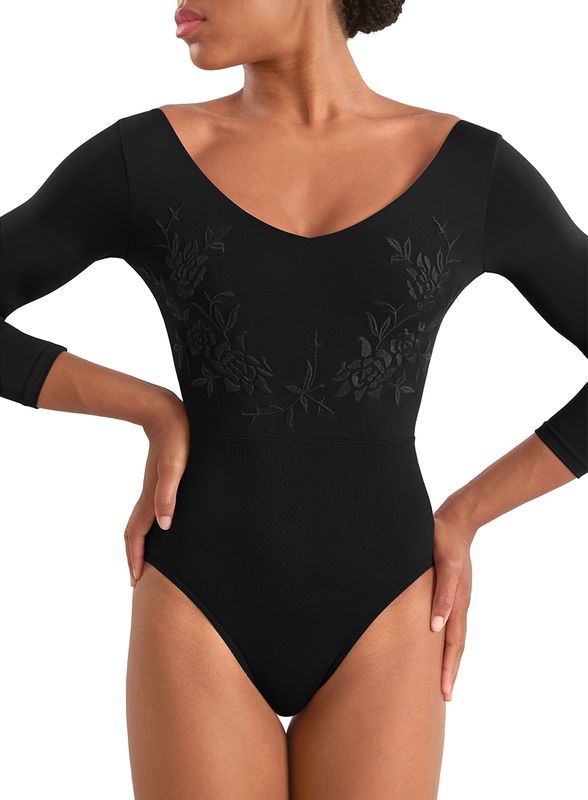 V-Neck 3/4 Sleeve Leotard M60003LM