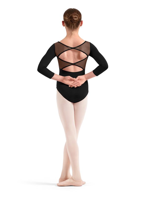 Girls' Embroidered 3/4 Sleeve Leotard M60004C