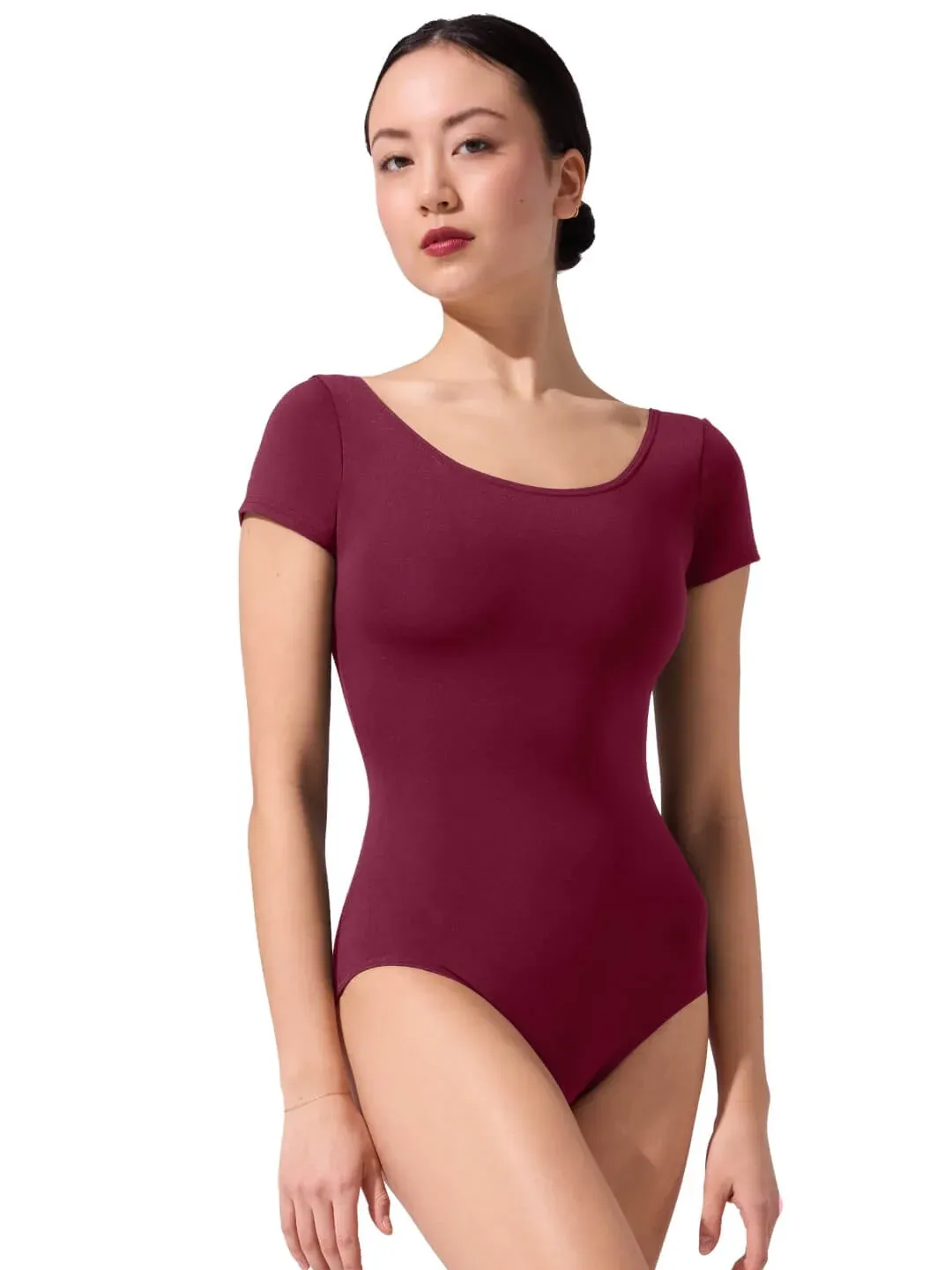 Short Sleeve Leotard TB133, Color: Maroon, Size: XS