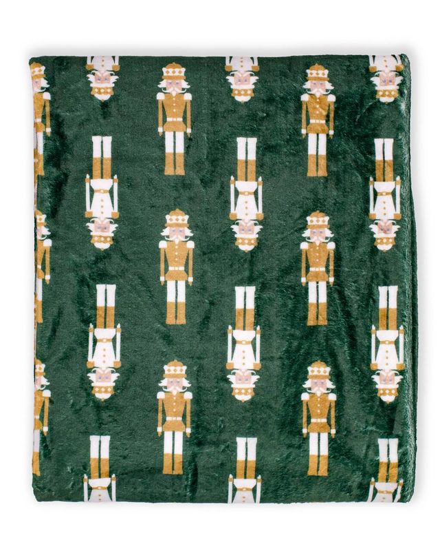 Alpine Nutcracker Throw   Dark Green/Multi   50x60