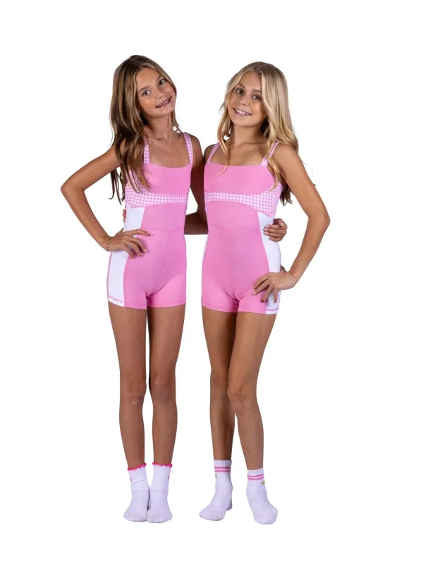 Pink Gingham Biketard